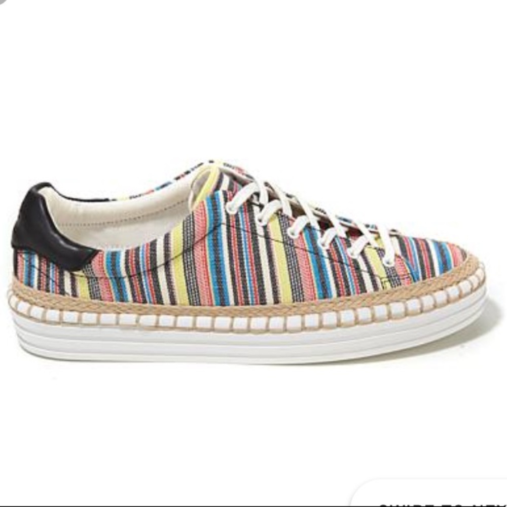 Sam Edelman 7 Kavi lace up sneaker stripe shoes !S